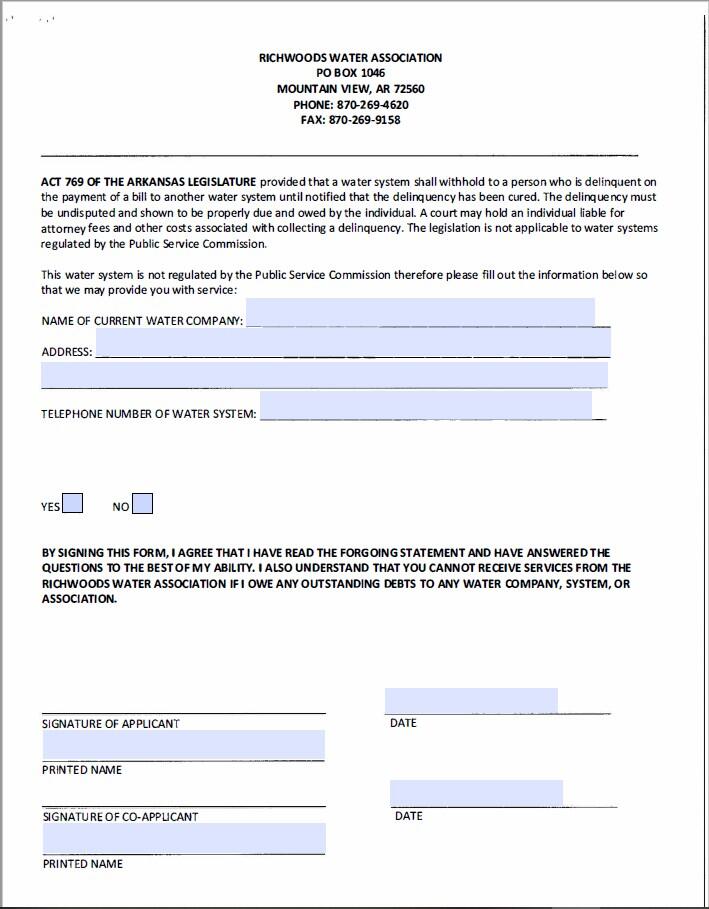 water service application page 2