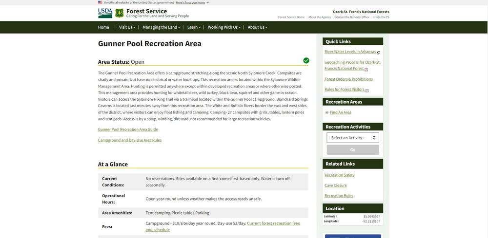 Gunner Pool webpage image