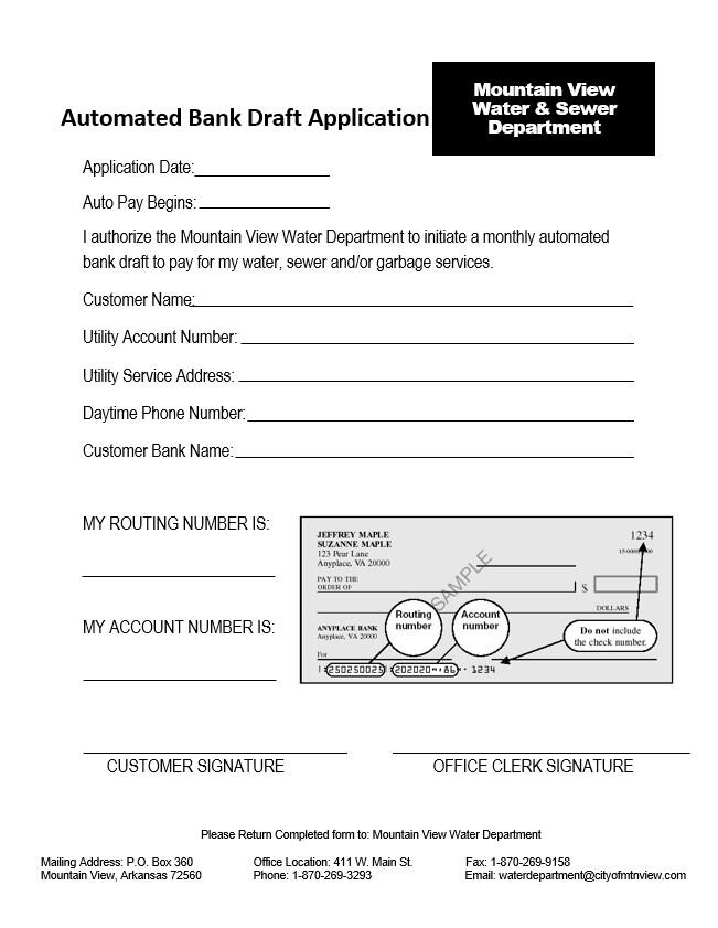 Automated Bank Draft Application nov 22