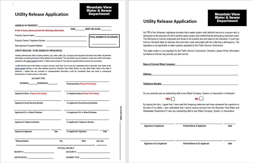Utility Release Application photo