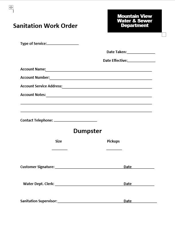 sanitation work order photo
